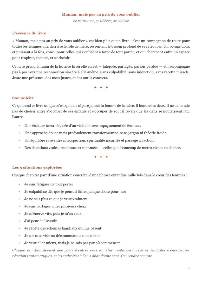 Maman, mais au prix de vous oublier
